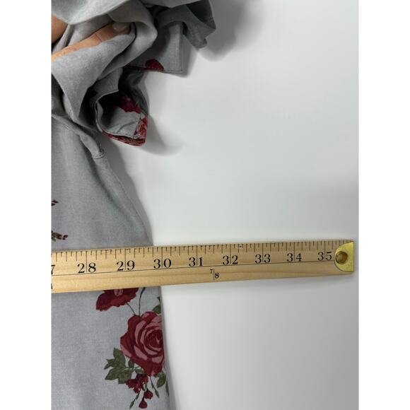 Ali Miles Gray Floral Embroidered Tunic Top Women’s 3X Romantic Roses - Picture 6 of 7